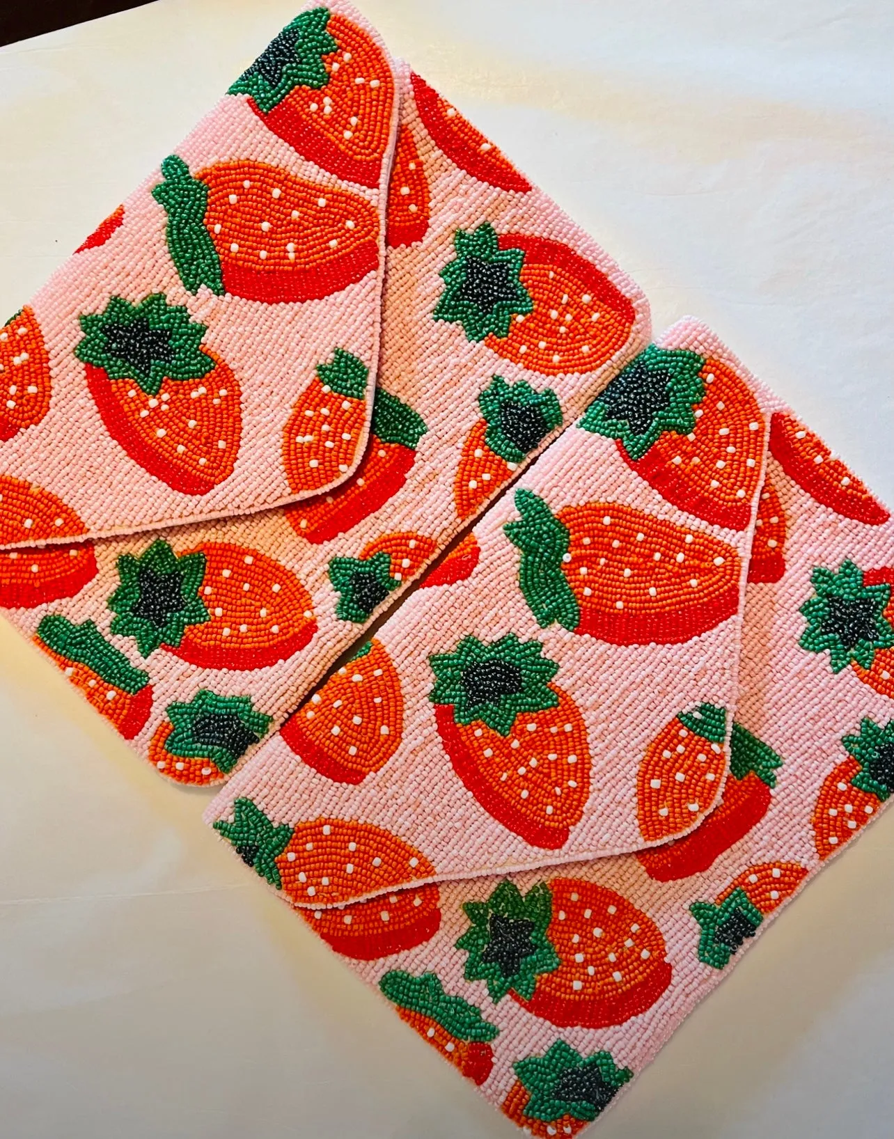 Strawberry Handmade Beaded Clutch