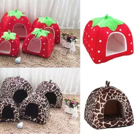 Strawberry Leopard Pet House Tent