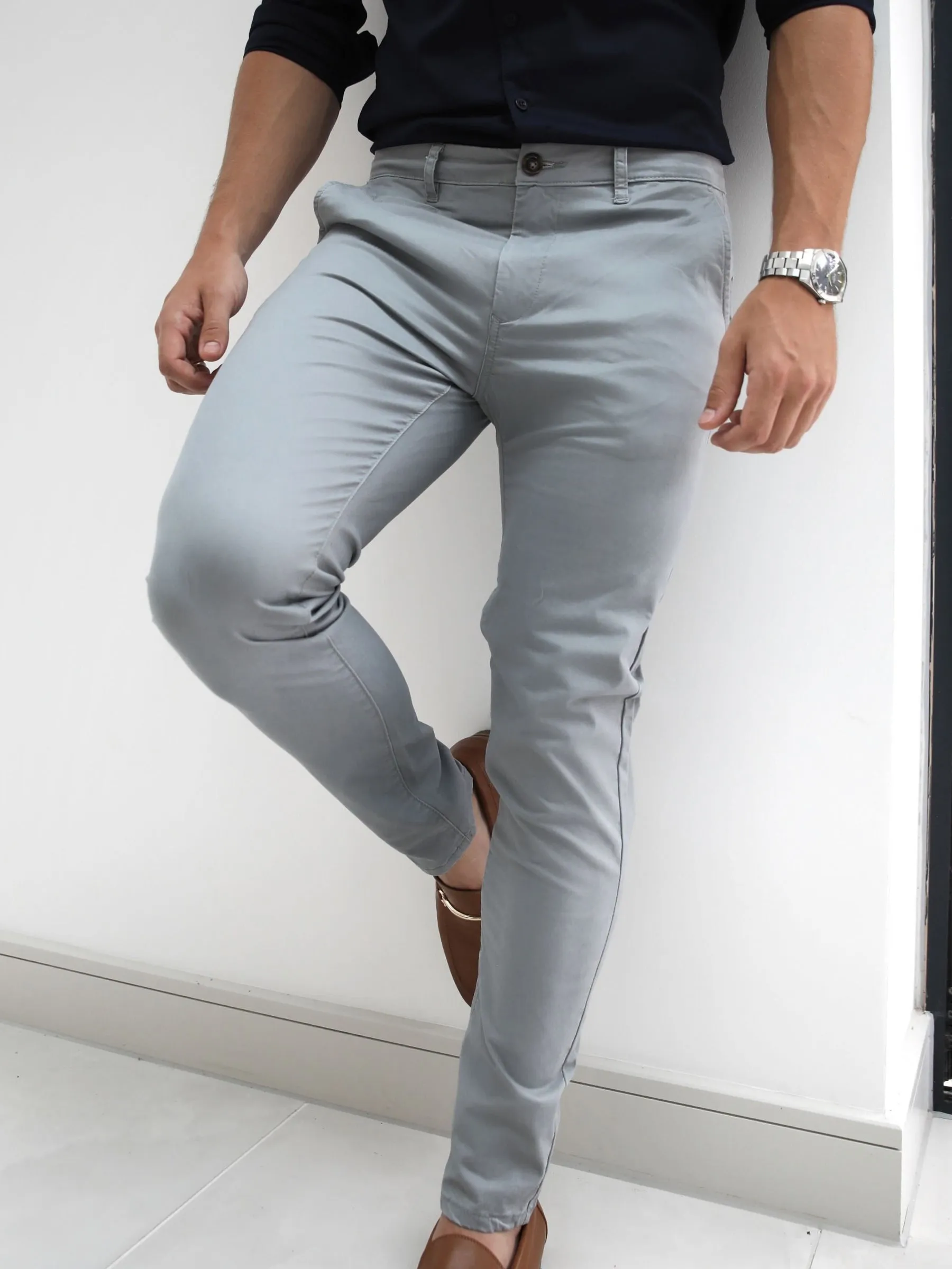 Stretch Chinos - Light Grey