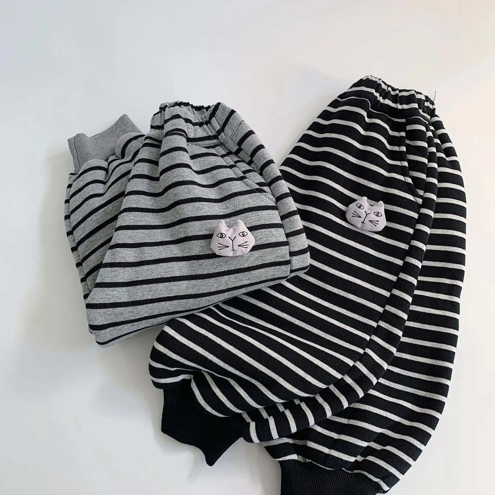 Striped Fleece-Lined Unisex Pants