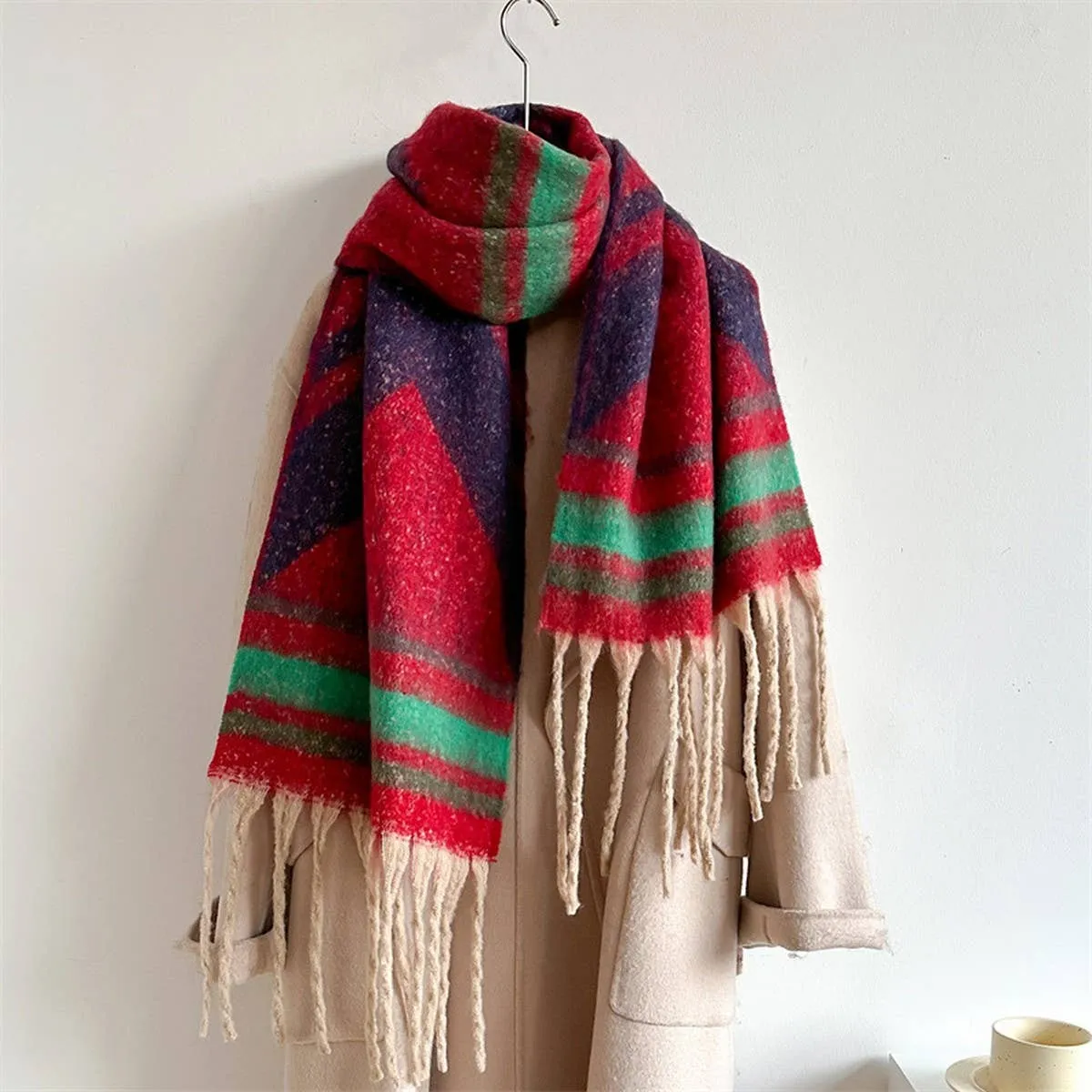 Striped Scarf - Pink   Blue