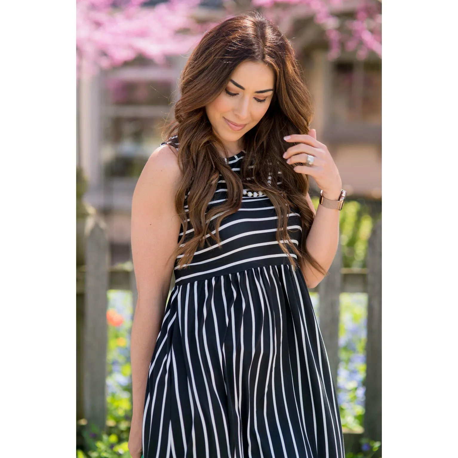 Striped Sleeveless Tank Dress