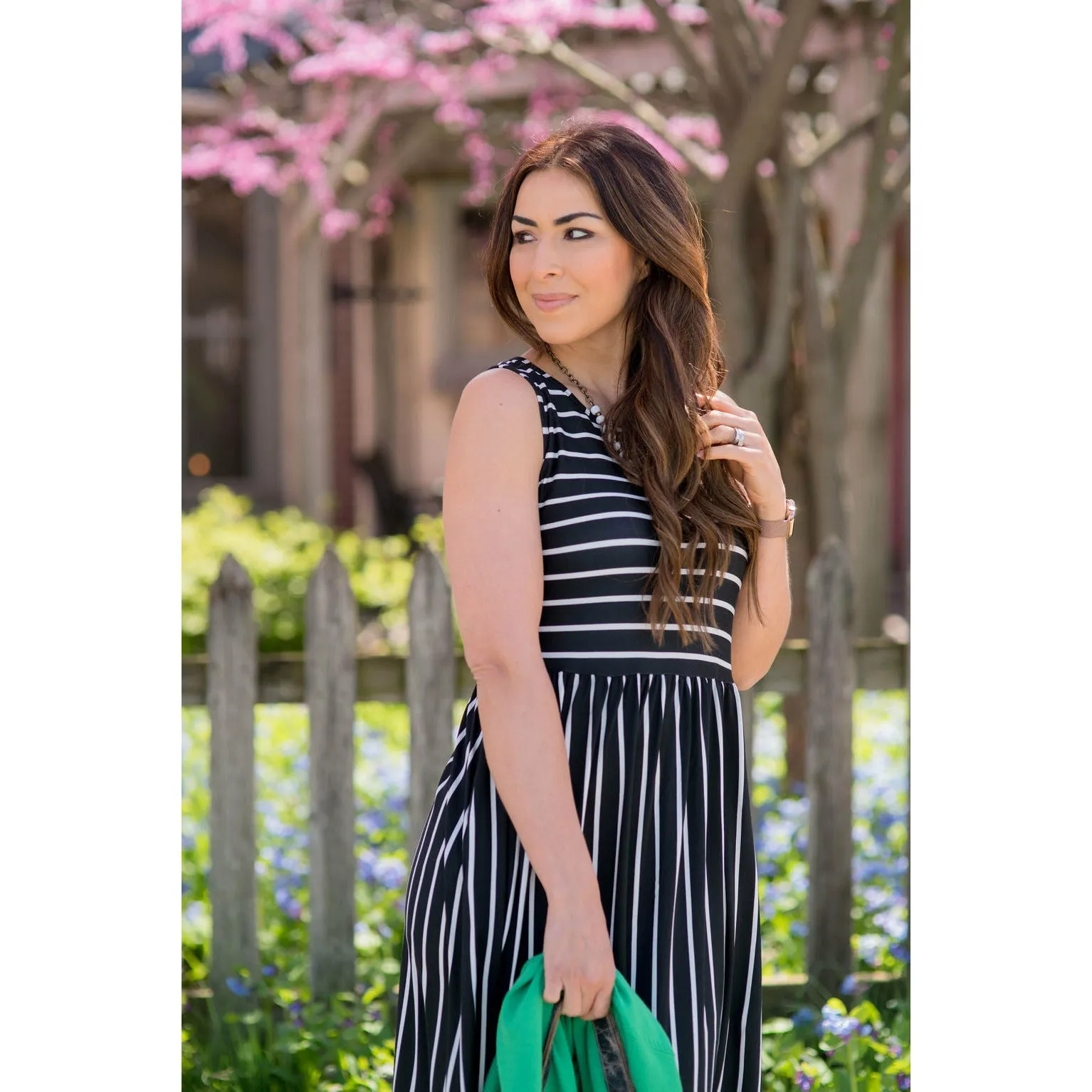 Striped Sleeveless Tank Dress