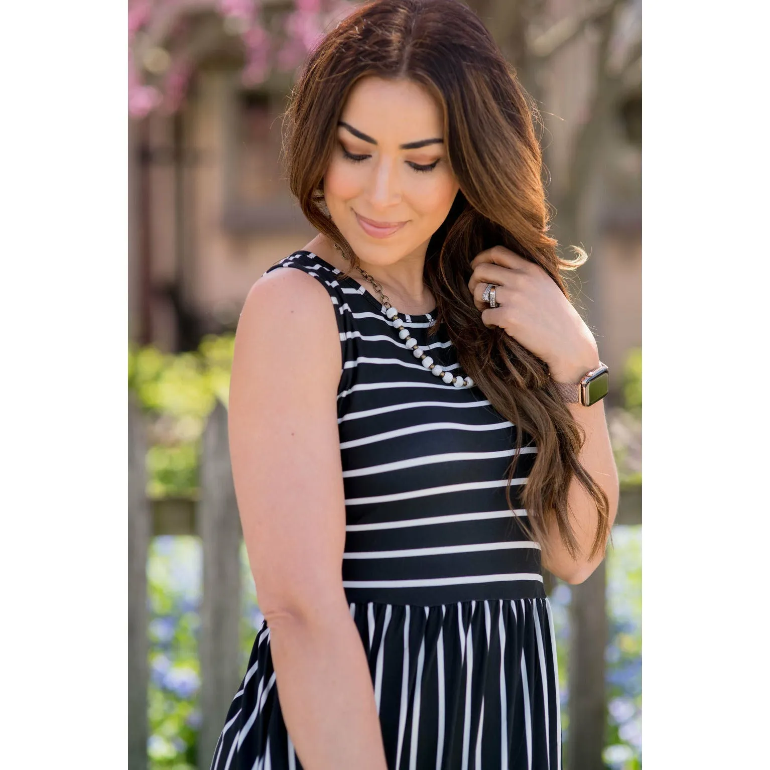 Striped Sleeveless Tank Dress