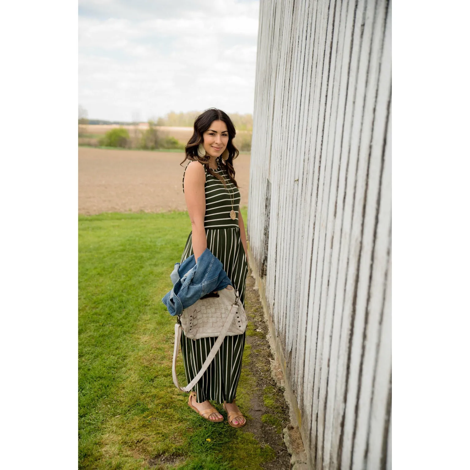 Striped Sleeveless Tank Dress