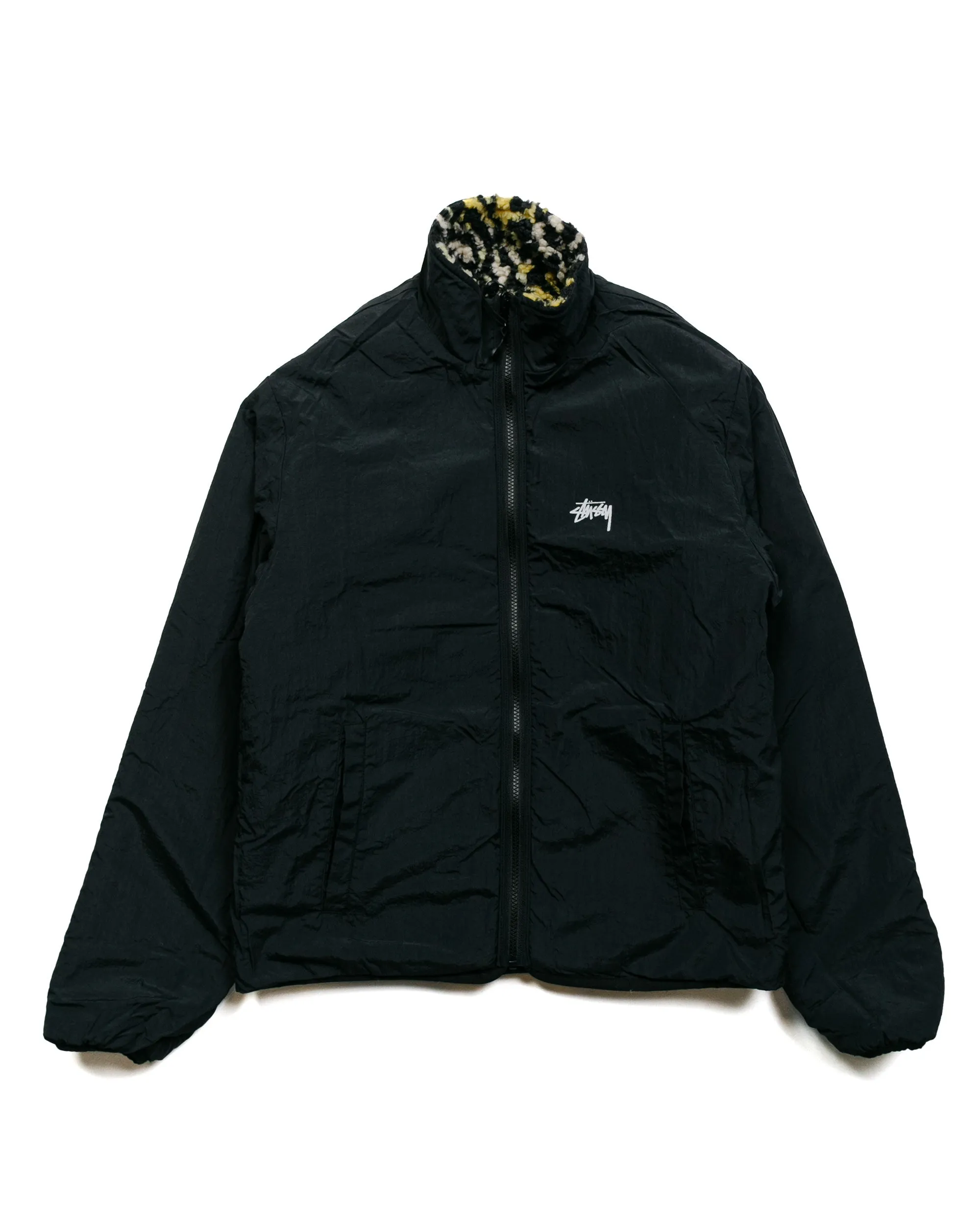 Stüssy Sherpa Reversible Jacket Yellow Leopard