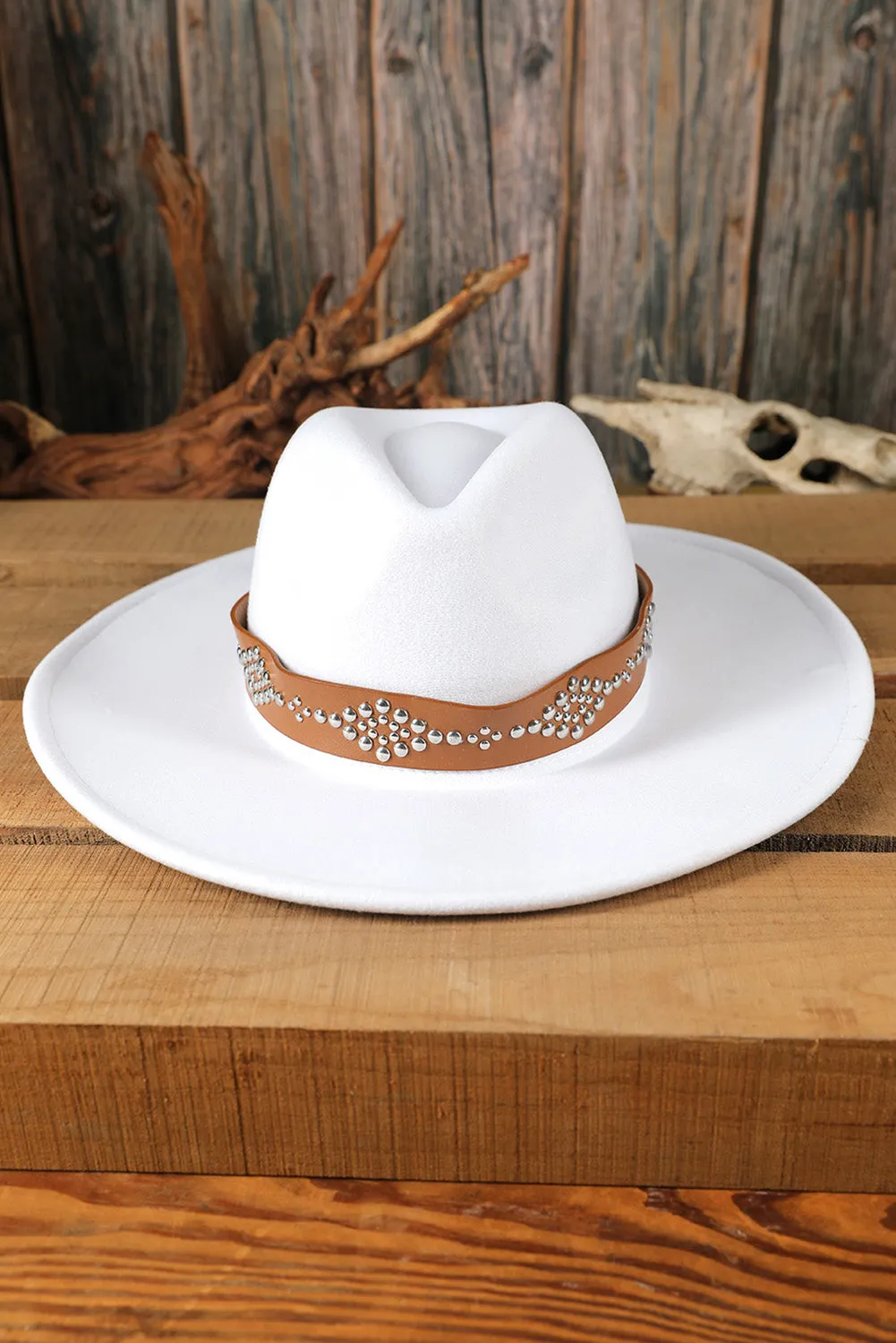 Studded Wide Brim Panama Hat