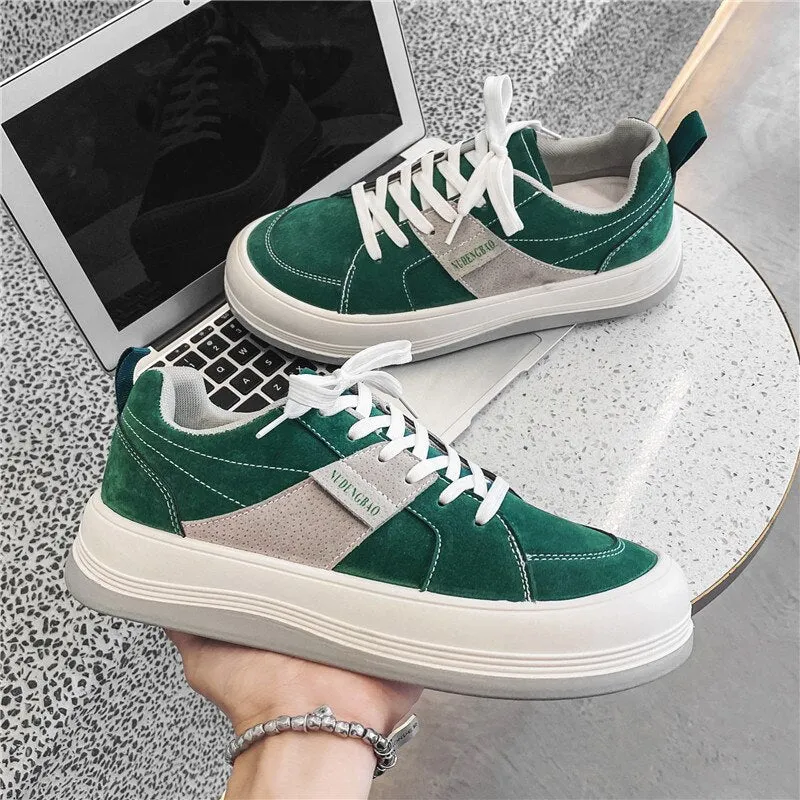 Stylish Black Men Trendy Sneakers Casual Shell Toe Designer Shoes Men Platform Microfiber Streetwear Autumn Mens Casual Shoes