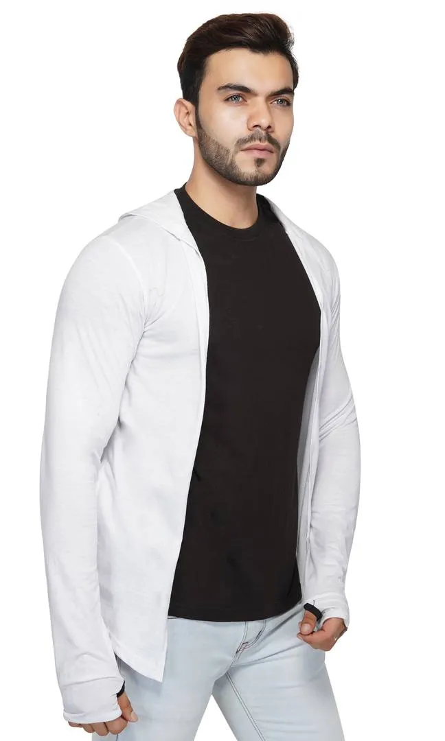 Stylish Full SleeveThumb White Shrug For Men