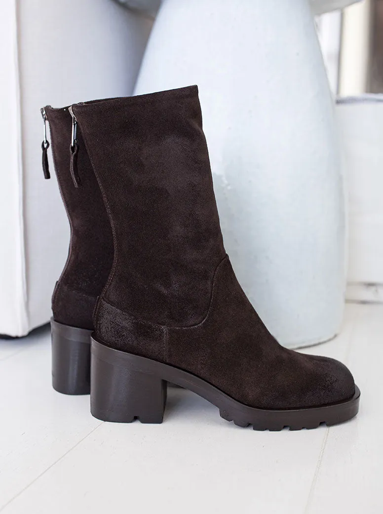 Suki chocolate suede