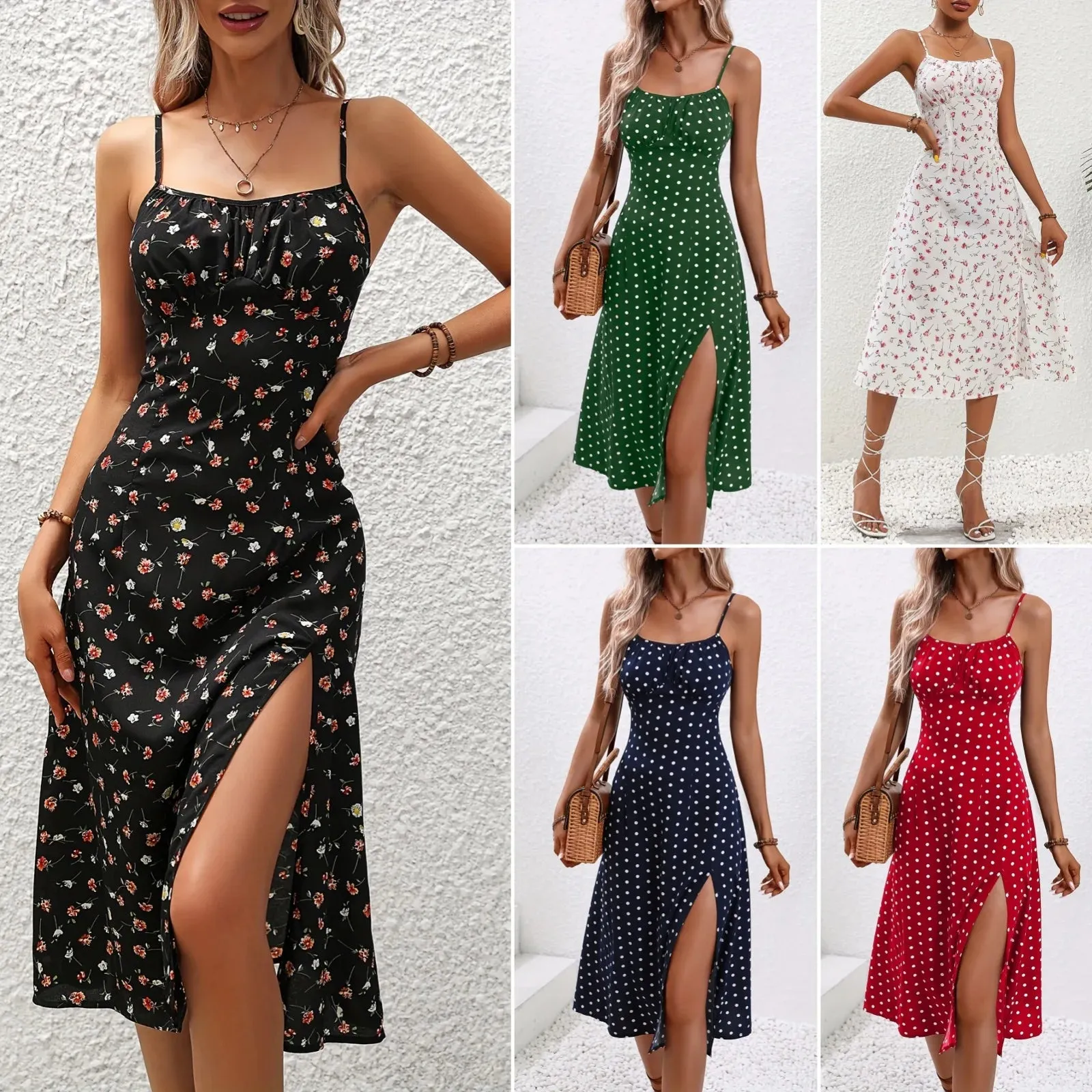 Summer Polka Dot Printed Womens Dresses