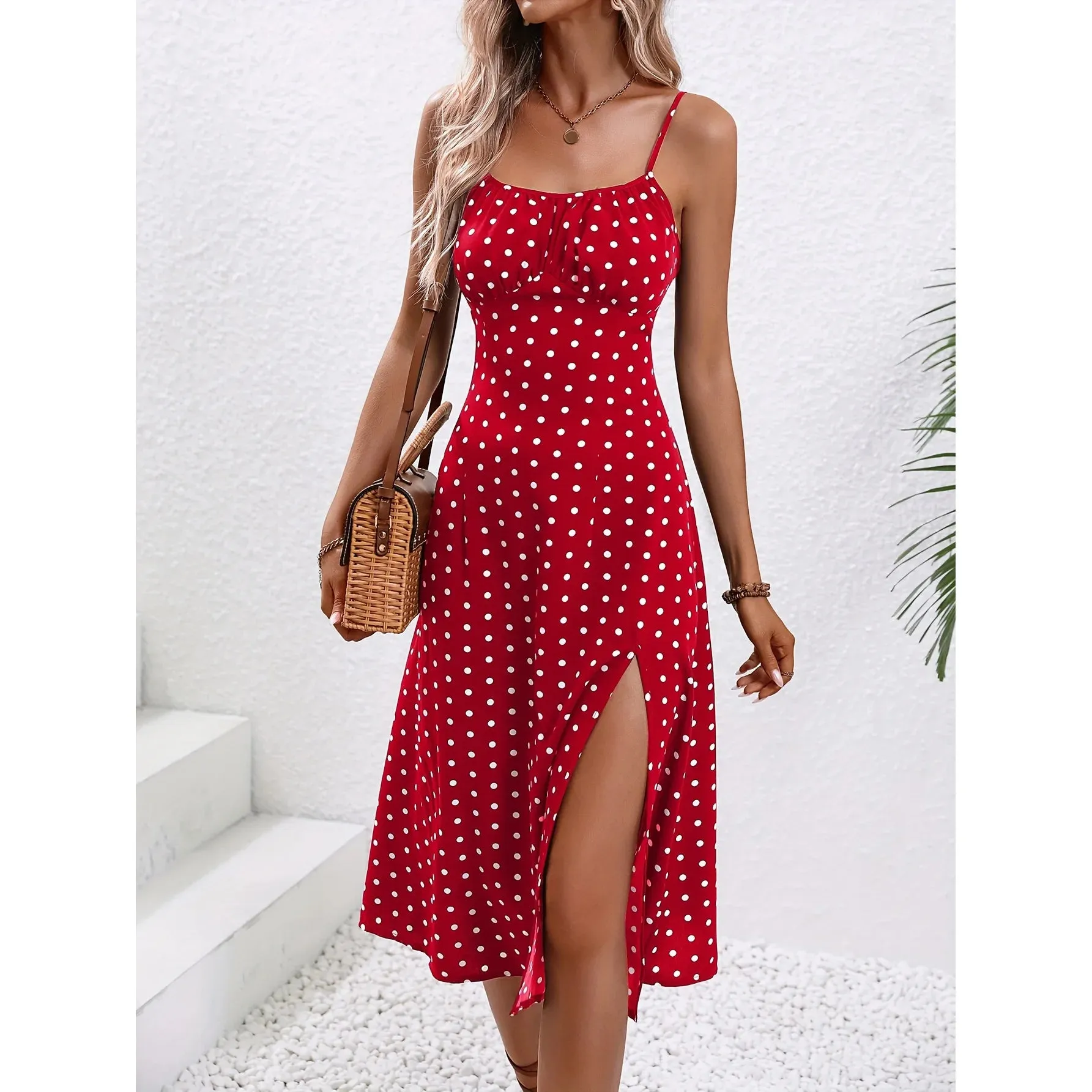 Summer Polka Dot Printed Womens Dresses