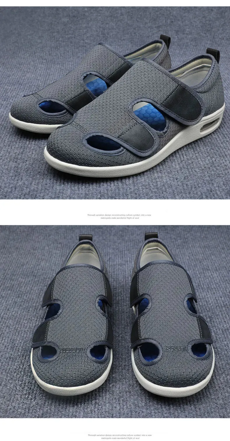 Summer Spring Comfortable Breathable Soft Medical Orthopedics Diabetic Shoes Diabetes Walking Sneaker Wind Adjusting