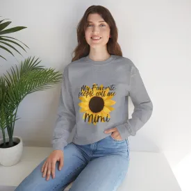 Sunflower Crewneck Sweatshirt for Mimi, Gift for Grandma, Comfortable Apparel, Perfect for Mother's Day, Family Gathering - Unisex