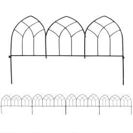 Sunnydaze 5-Piece Narbonne Steel Garden Fence Panels - 9' Overall