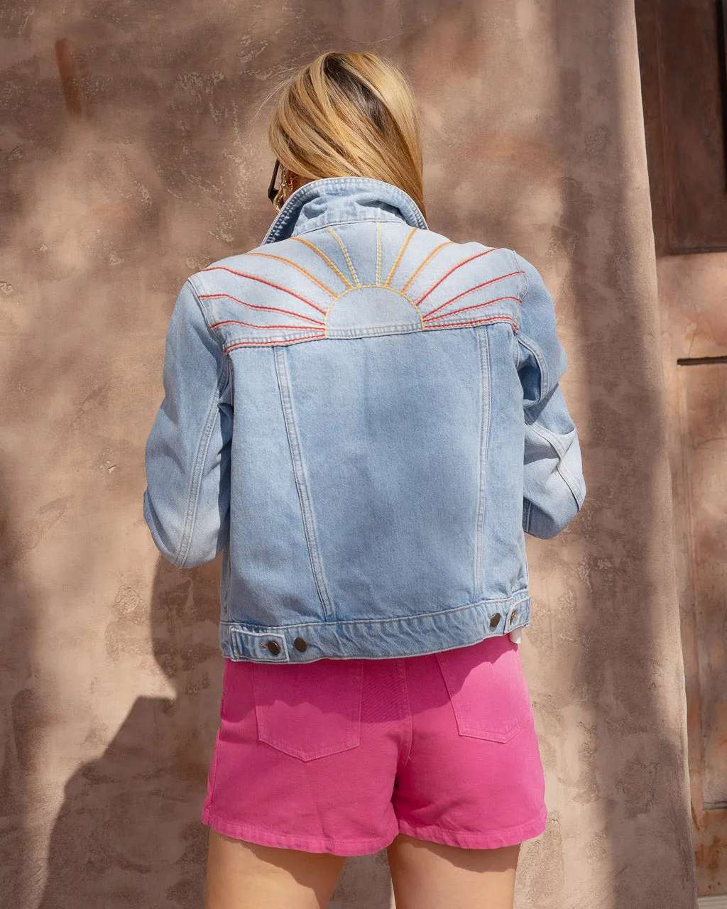 Sunset Embroidered Denim Jacket