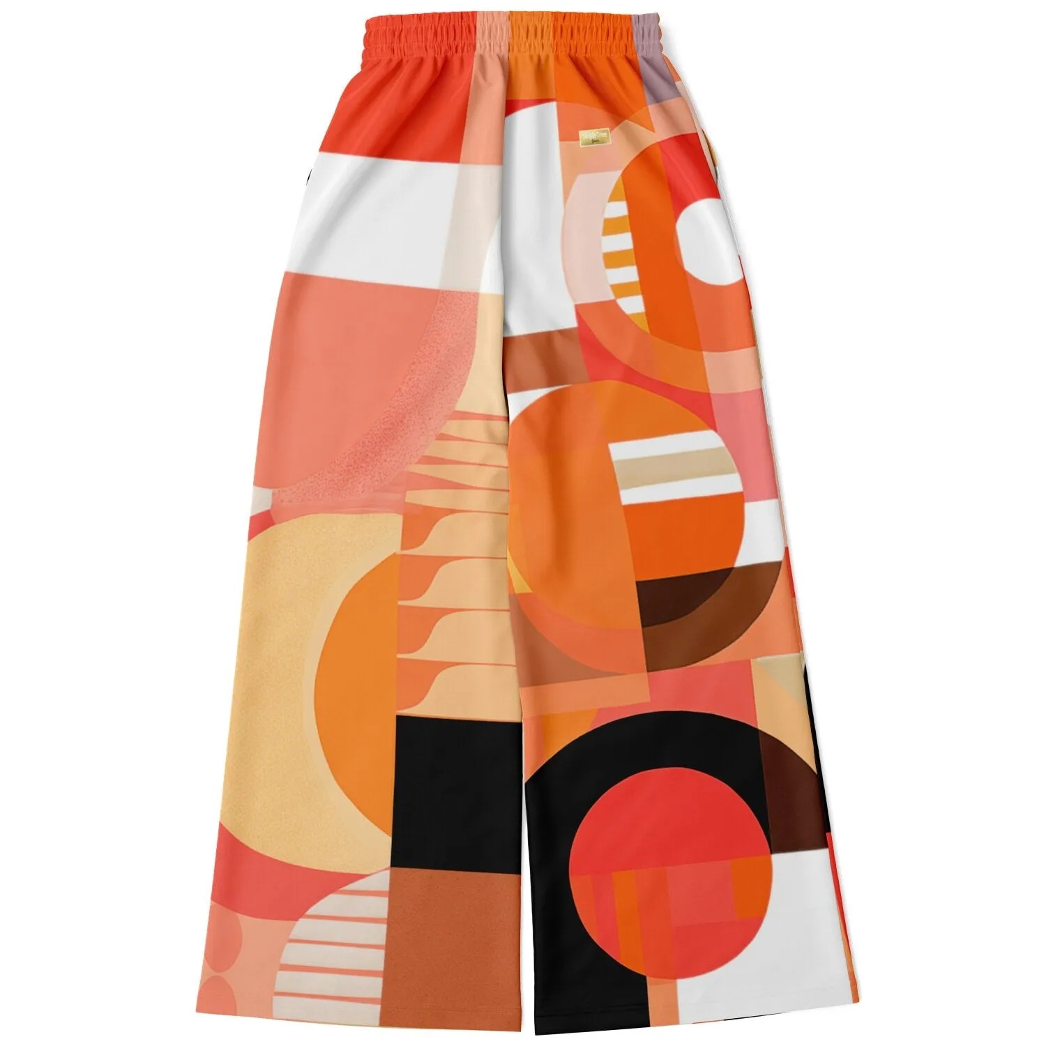 Sunset Springs Abstract 70s Print Eco-Poly Wide Leg Pants