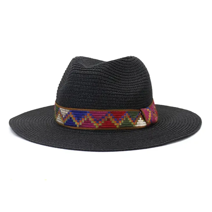 Sunshine Time Straw Fedora Geometric Hat