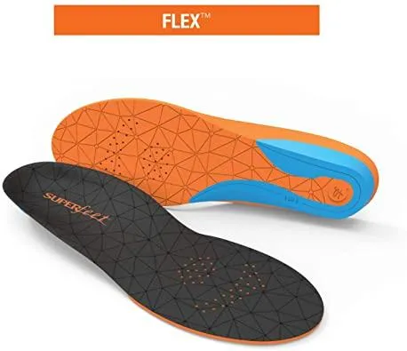 Superfeet Flex | Comfort Insoles for Athletic Shoe Cushion and Support | Unisex | Color Flame