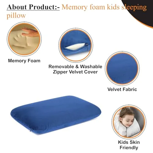 SUPERFINE COMFORT Memory Foam Kids Sleeping Pillow Extra Healthy Neck Support