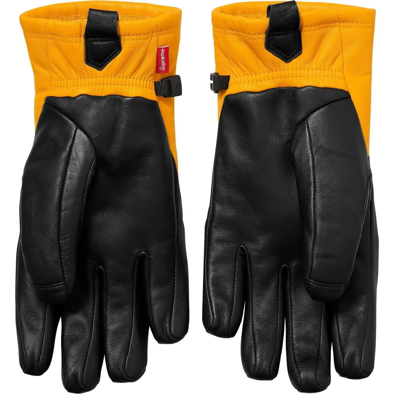 Supreme-The North Face Leather Gloves - Yellow