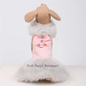 Susan Lanci Nouveau Bow Fur Coat-Puppy Pink with Soft Silver Fox