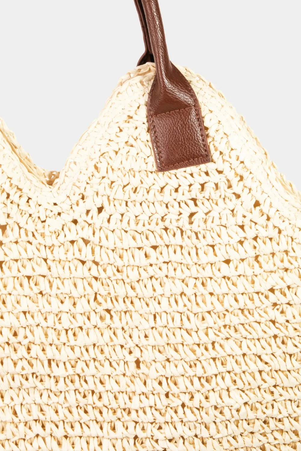 Susan - Straw Braided Faux Leather Strap Shoulder Bag - Exclusively Online