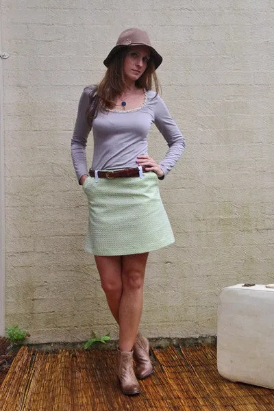 sweet suzie a-line skirt. green