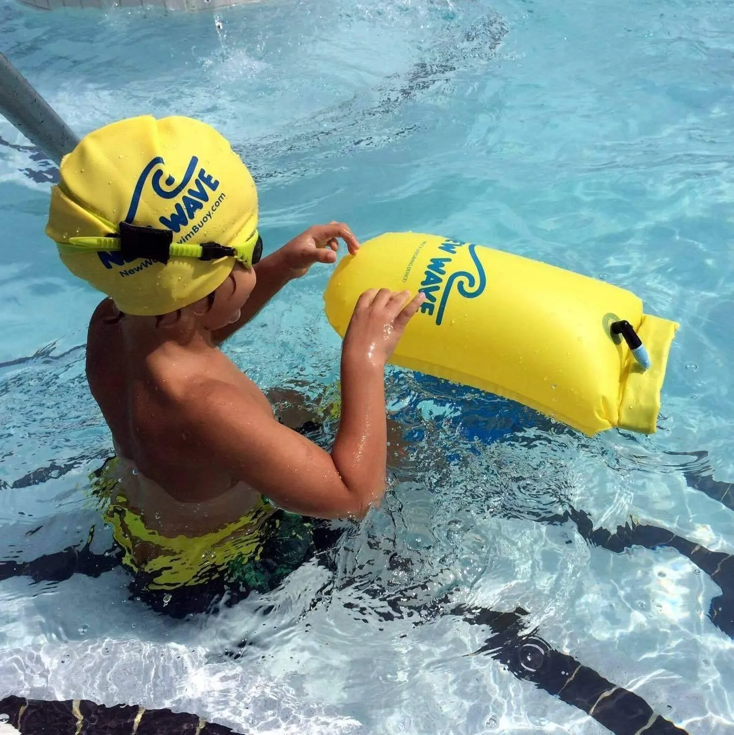 Swim Cap Yellow - New Wave Silicone Swim Cap