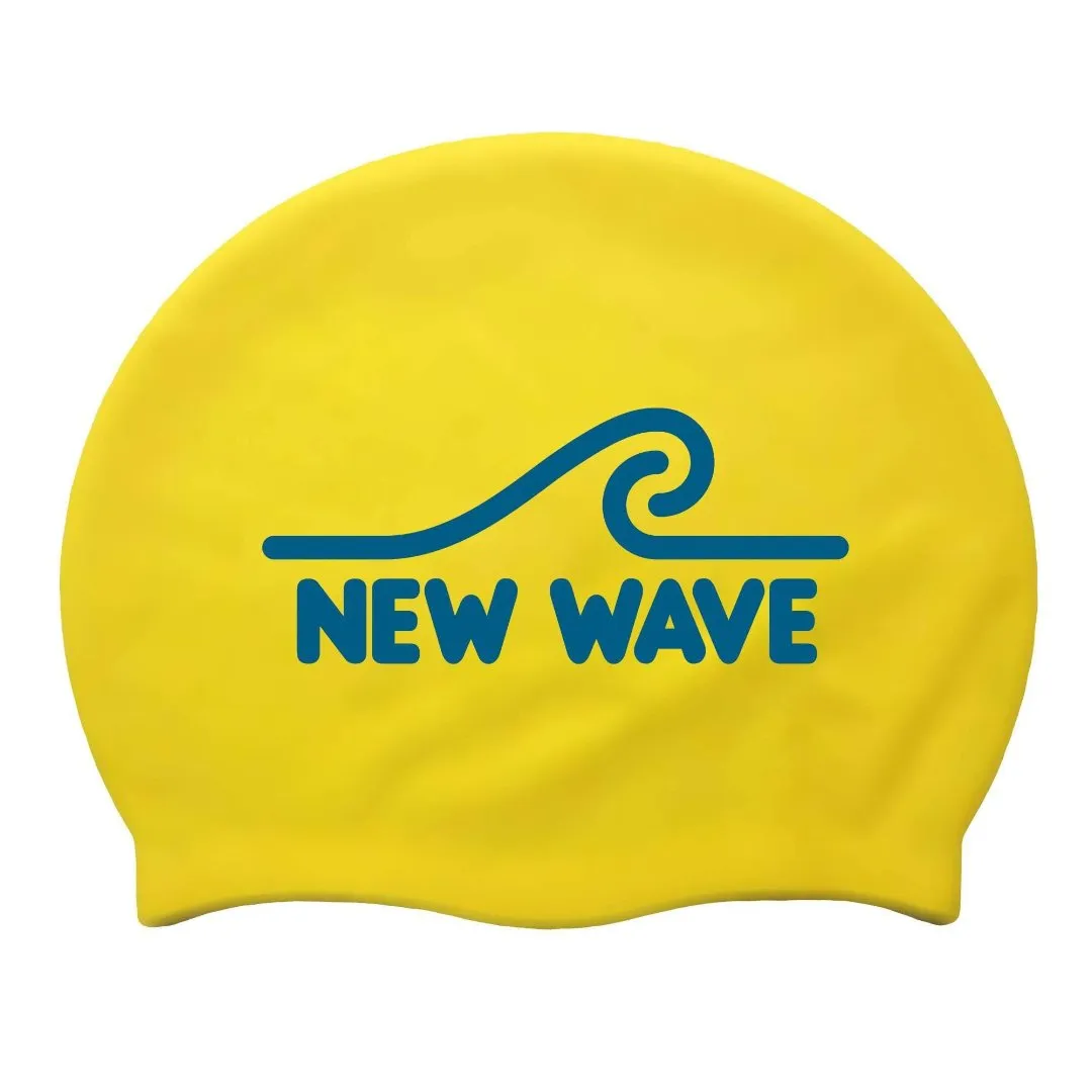 Swim Cap Yellow - New Wave Silicone Swim Cap