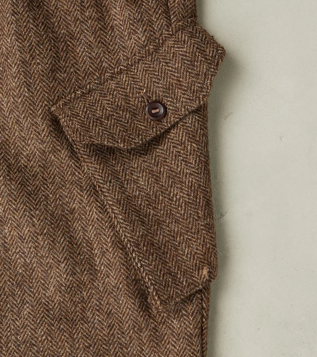 Swiss Army Cargo Trousers - Marling & Evans® Natural Undyed Herringbone Twill