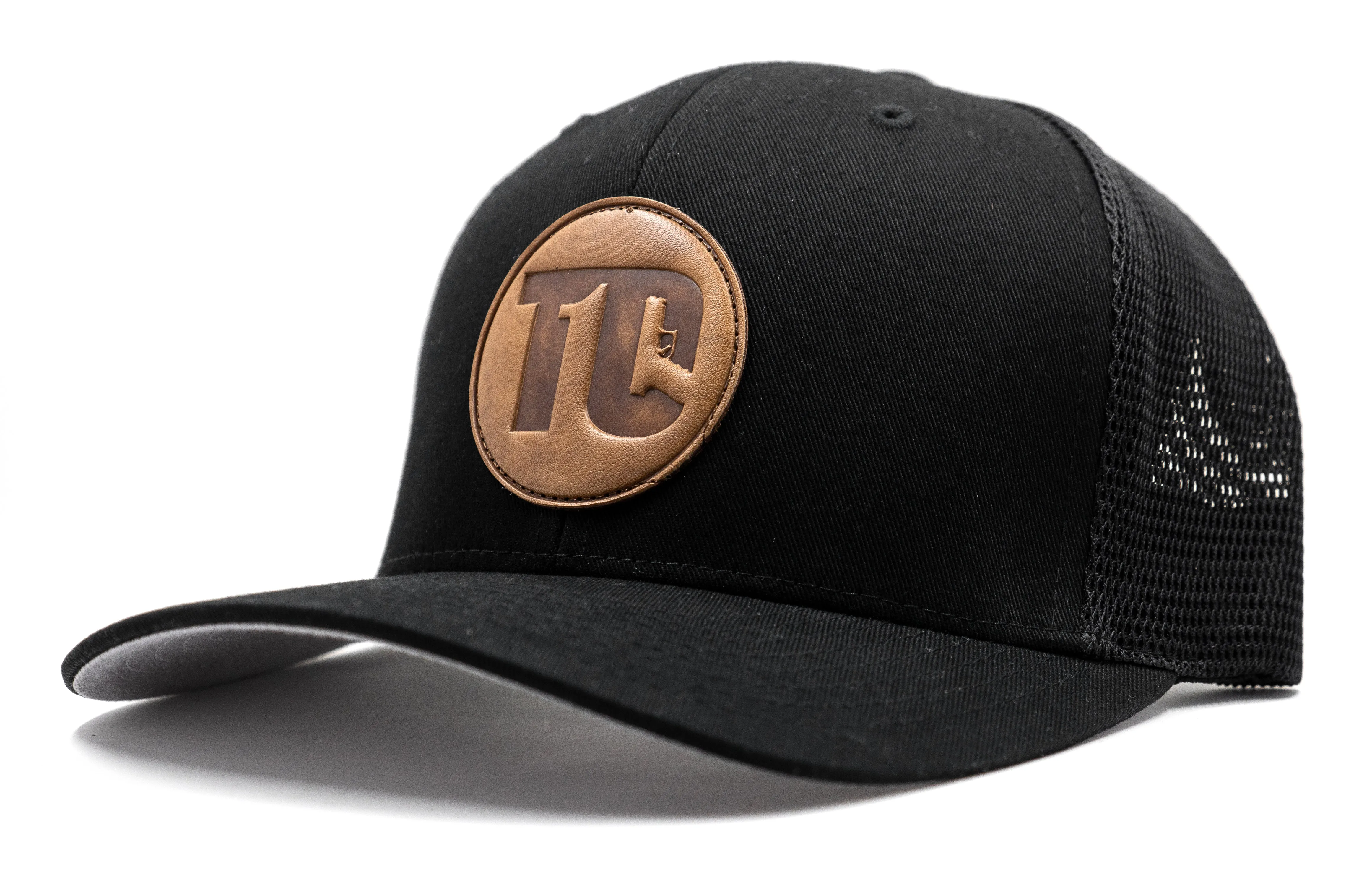 T1C - Leather Patch - Trucker Flexfit Snapback - Black