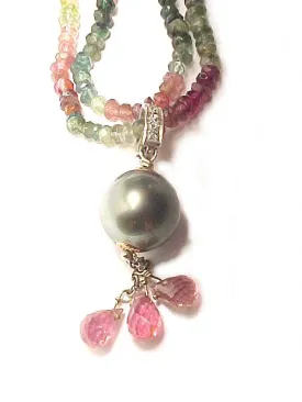 Tahitian Pearl Detachable Charm with Dangling Briolettes