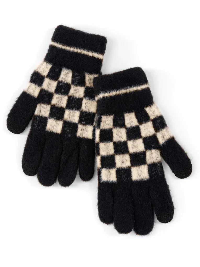 Tanner Black Checkered Gloves