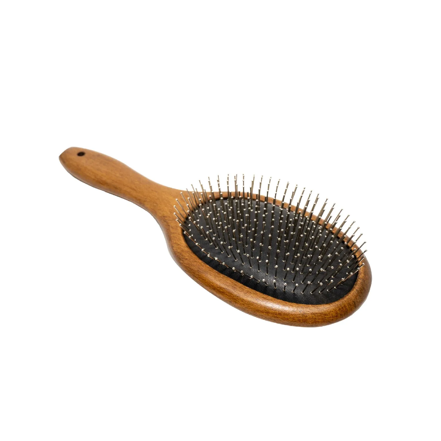 Tauro Pro Line Prestige Wooden Massage Round Dog & Cat Brush For All Hair Type To Improve Circulation And Promote Hair Growth, large, wooden