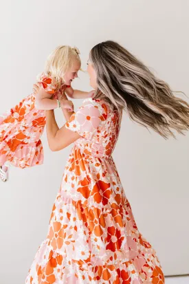 Tayla Dress in Tangerine - Kids