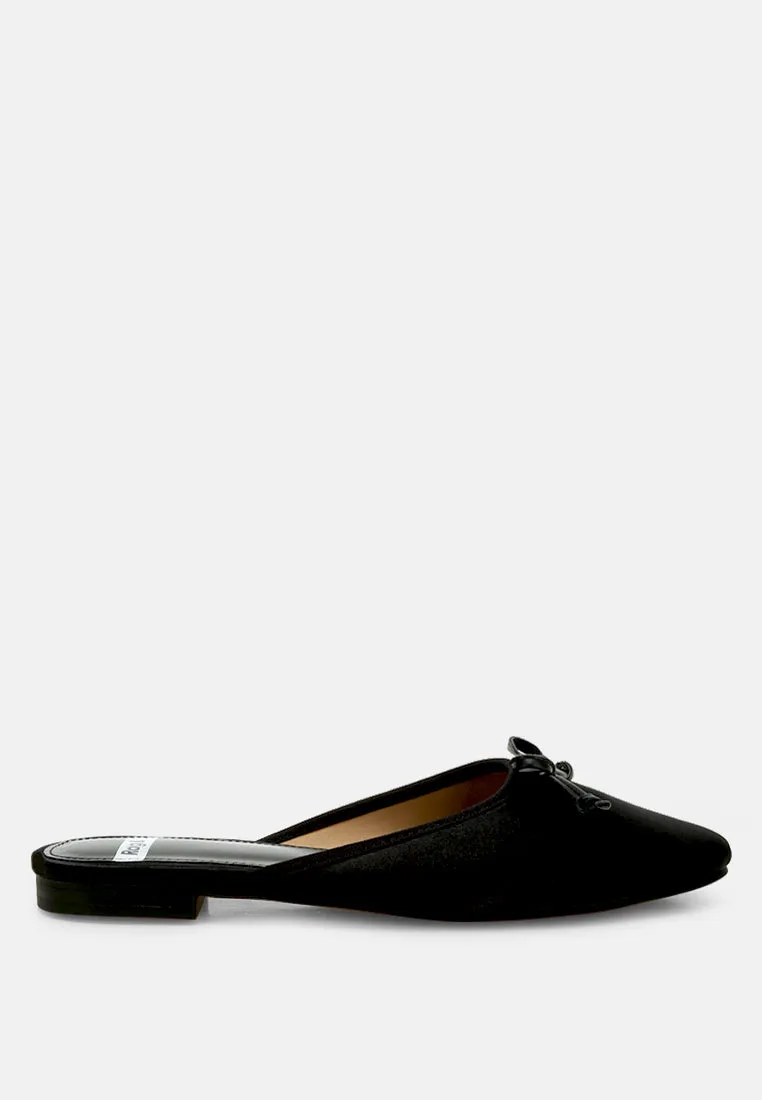 Taylena Satin Bow Detail Mules