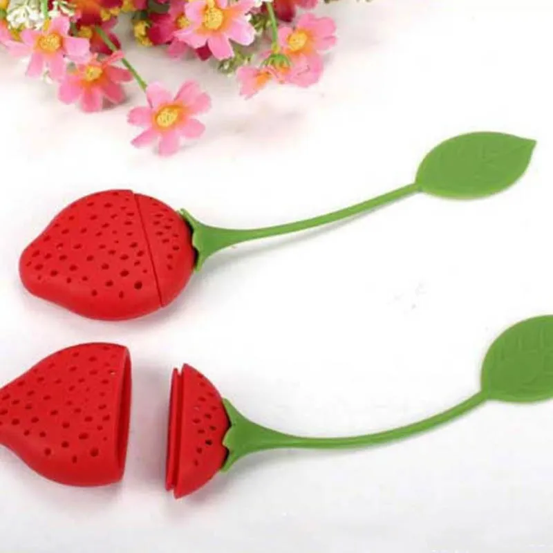 Tea Strainer Non-toxic Strawberry Shape Silicone Tea Infuser Tea Bag