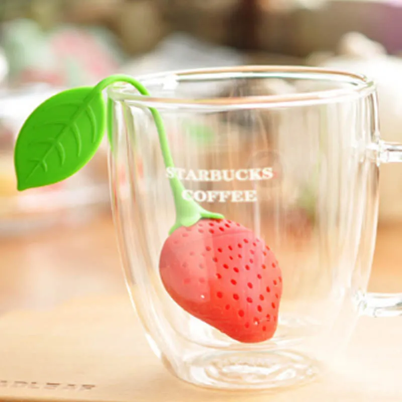 Tea Strainer Non-toxic Strawberry Shape Silicone Tea Infuser Tea Bag