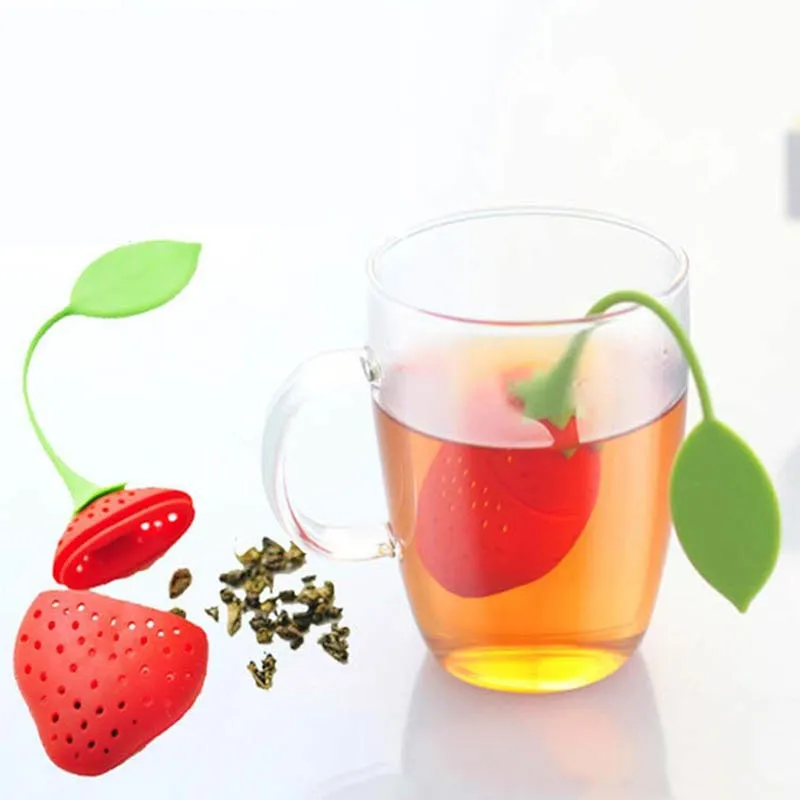 Tea Strainer Non-toxic Strawberry Shape Silicone Tea Infuser Tea Bag