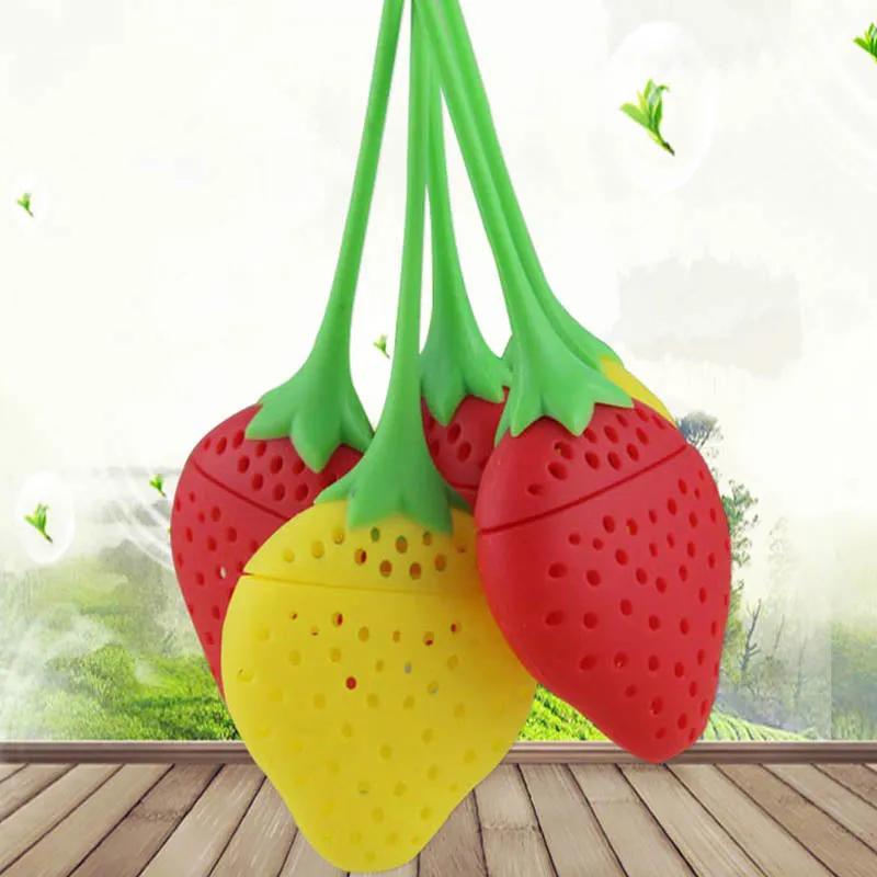 Tea Strainer Non-toxic Strawberry Shape Silicone Tea Infuser Tea Bag