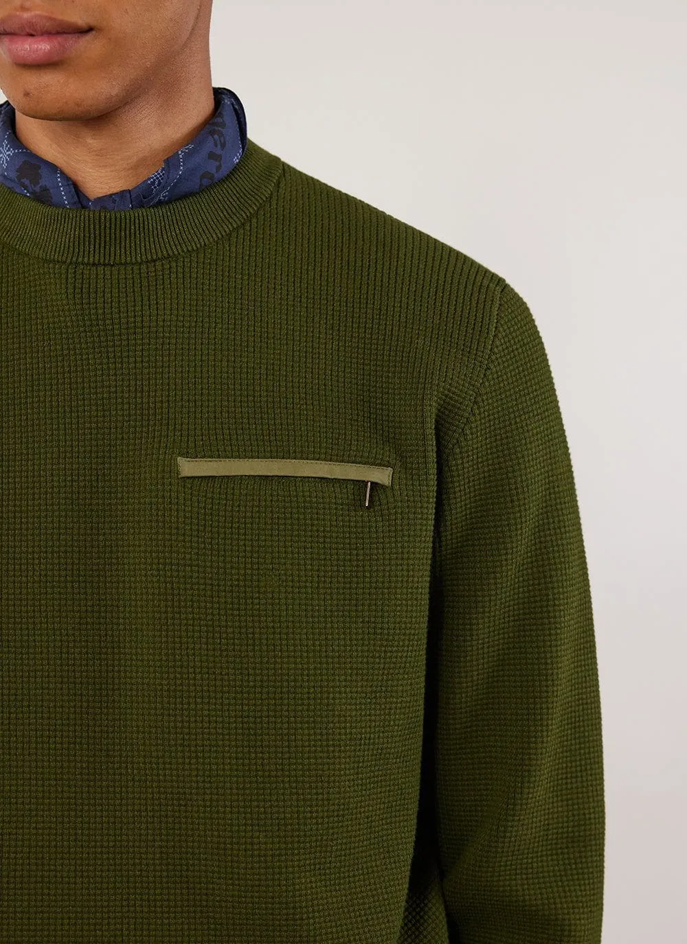 Tech Pique Auxiliary Crew Neck | Cotton | Forest