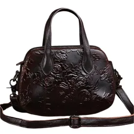 TEEK - Embossed Leather Shell Handbag