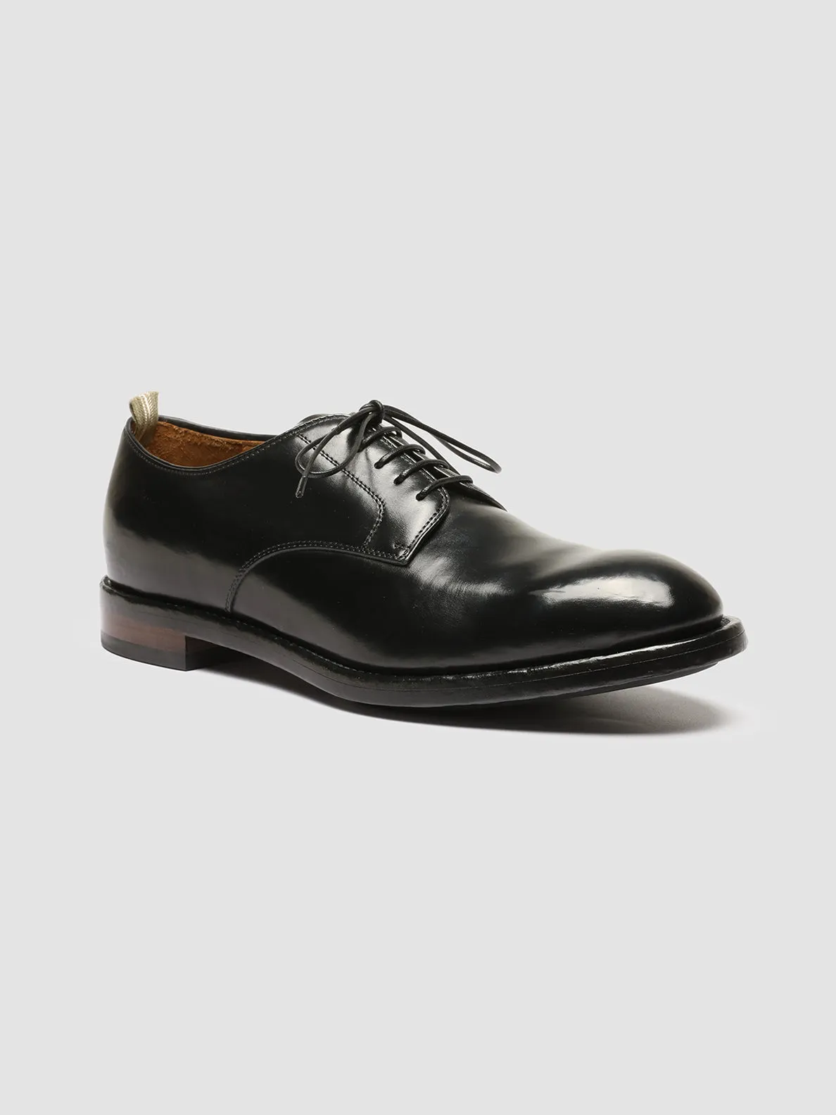 TEMPLE 018 - Black Leather Derby Shoes