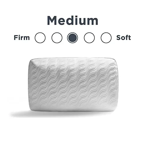 Tempur-Pedic TEMPUR-Ergo Neck Pillow, Large Profile, White & TEMPUR-Cloud ProHi Pillow, Queen, White