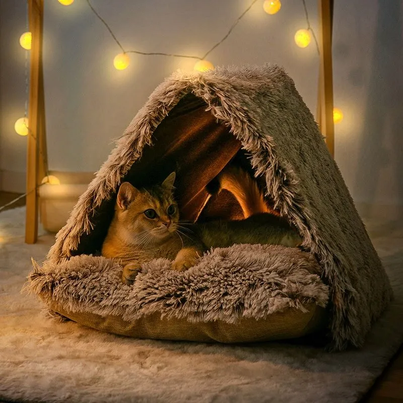 Tent-Style Super Plush Pet Bed