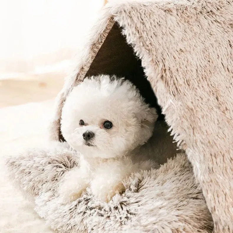 Tent-Style Super Plush Pet Bed