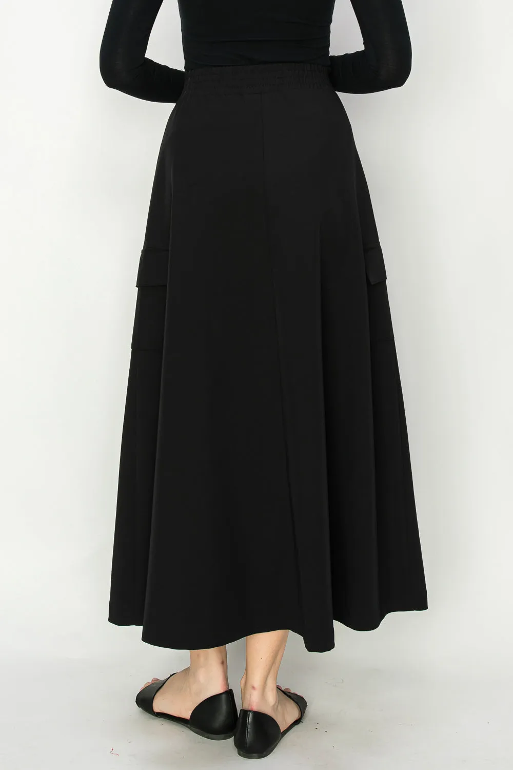 Terry A-Line  Midi and Maxi Length Skirt With Cargo Pockets