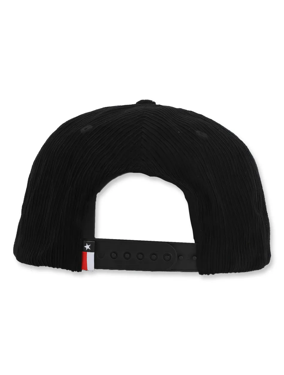 Texas Tech Dark Horse "Oil Co." Black Corduroy Snapback Cap