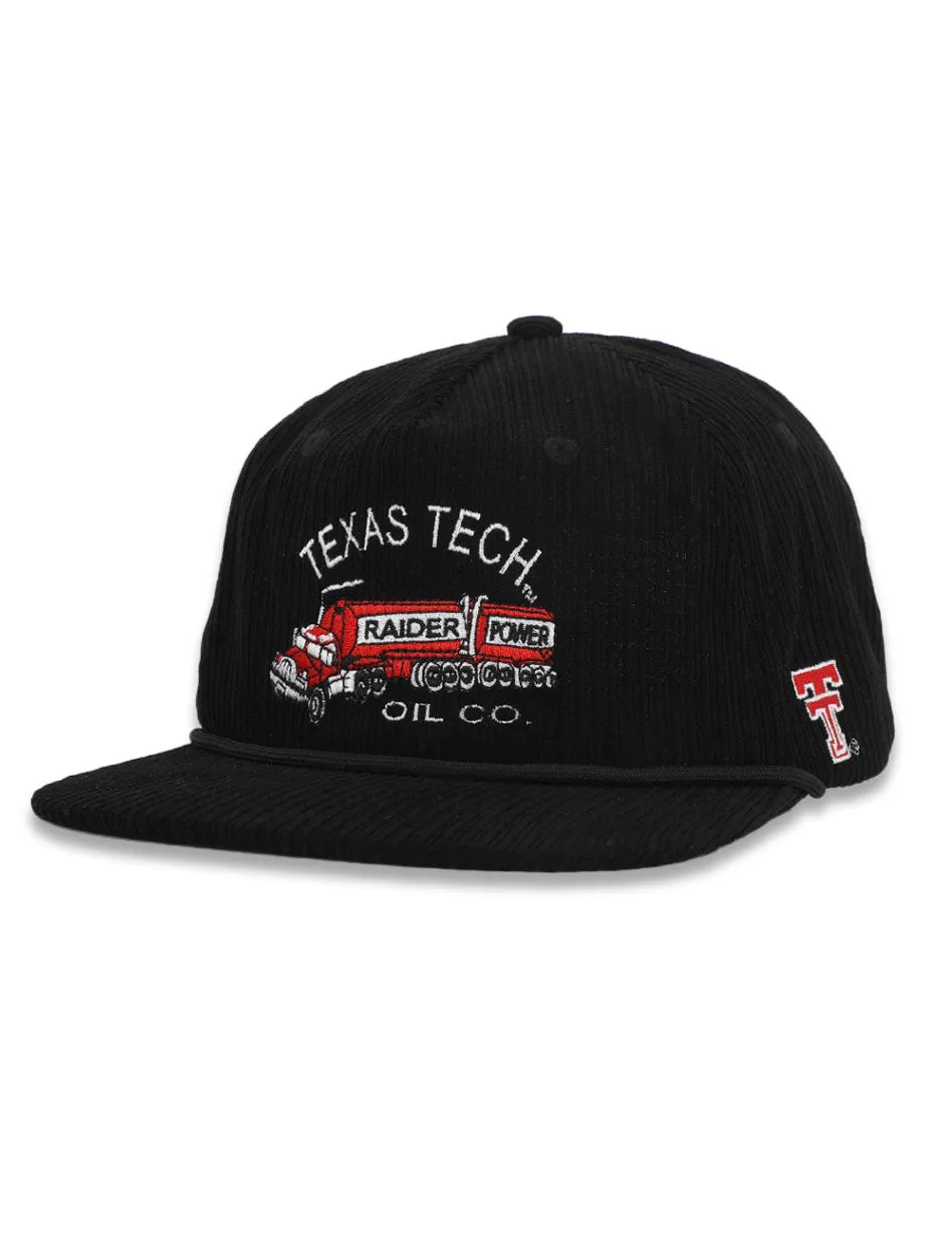 Texas Tech Dark Horse "Oil Co." Black Corduroy Snapback Cap